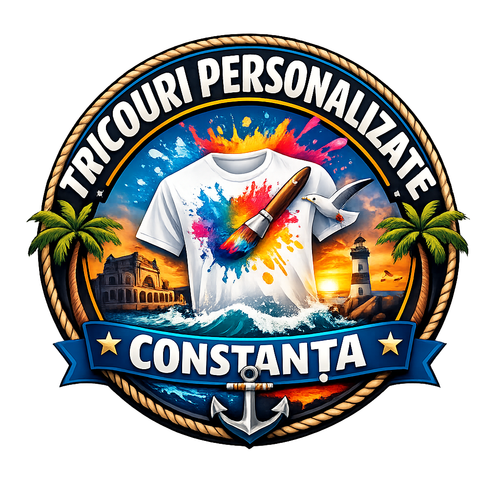 logo rotund tricouri personalizate Constanta personalizare tricouri firme si evenimente